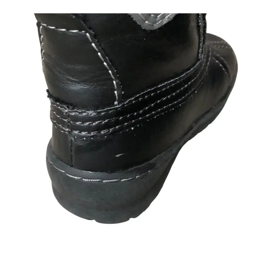 Baby Gap Boots Toddler Boys Size 6 Black Blue Faux Fur Lined Winter Duck Boots